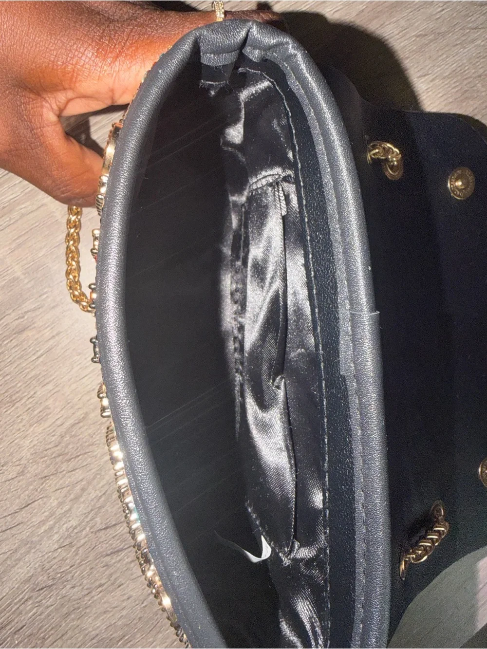 Embellished Multicolor Crystal Chain Shoulder Bag